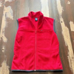 Gap Red Fleece Vest with Zipper